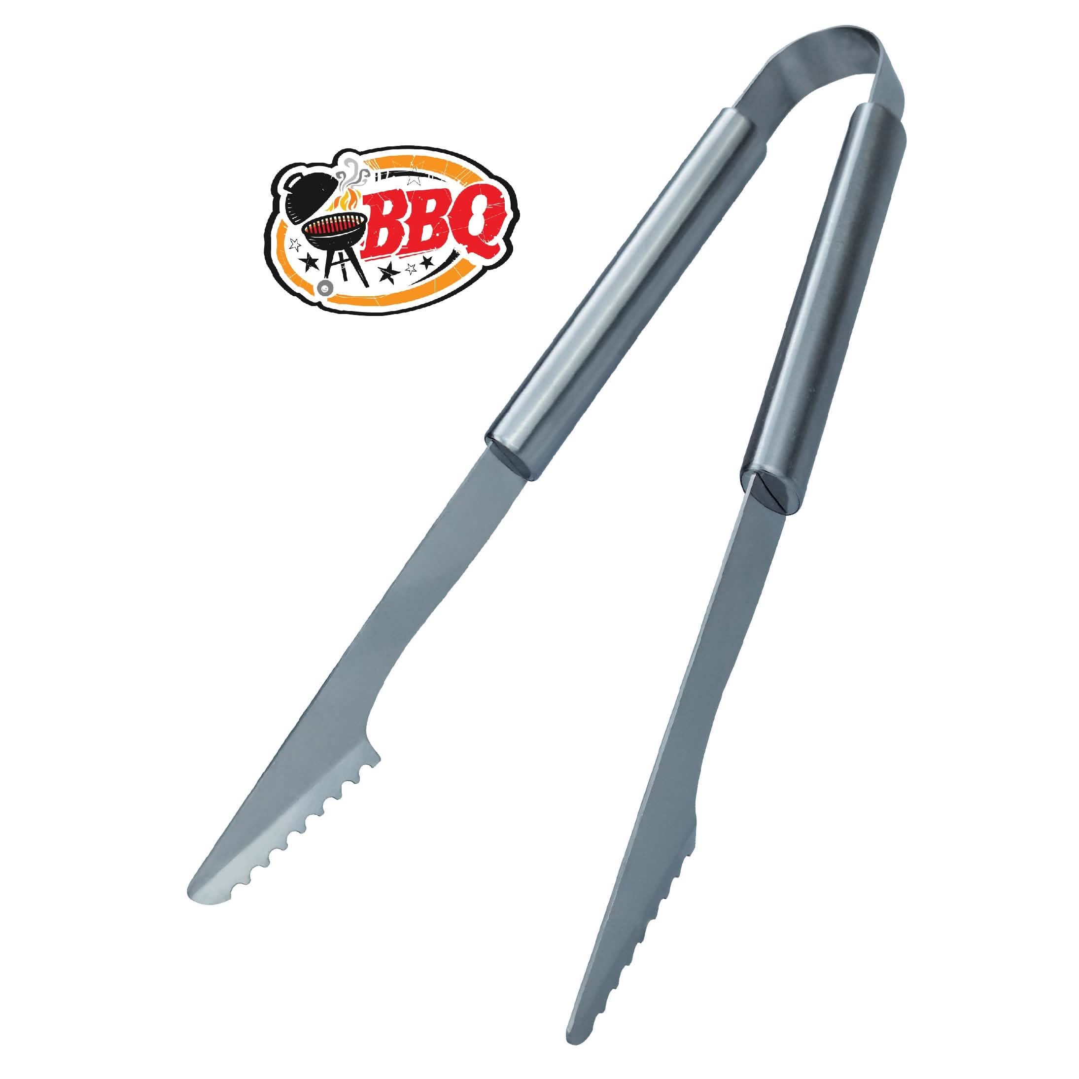 3-Piece: Heavy-Duty BBQ Grilling Stainless Steel Spatula Fork and Tongs Kitchen Tools & Gadgets - DailySale