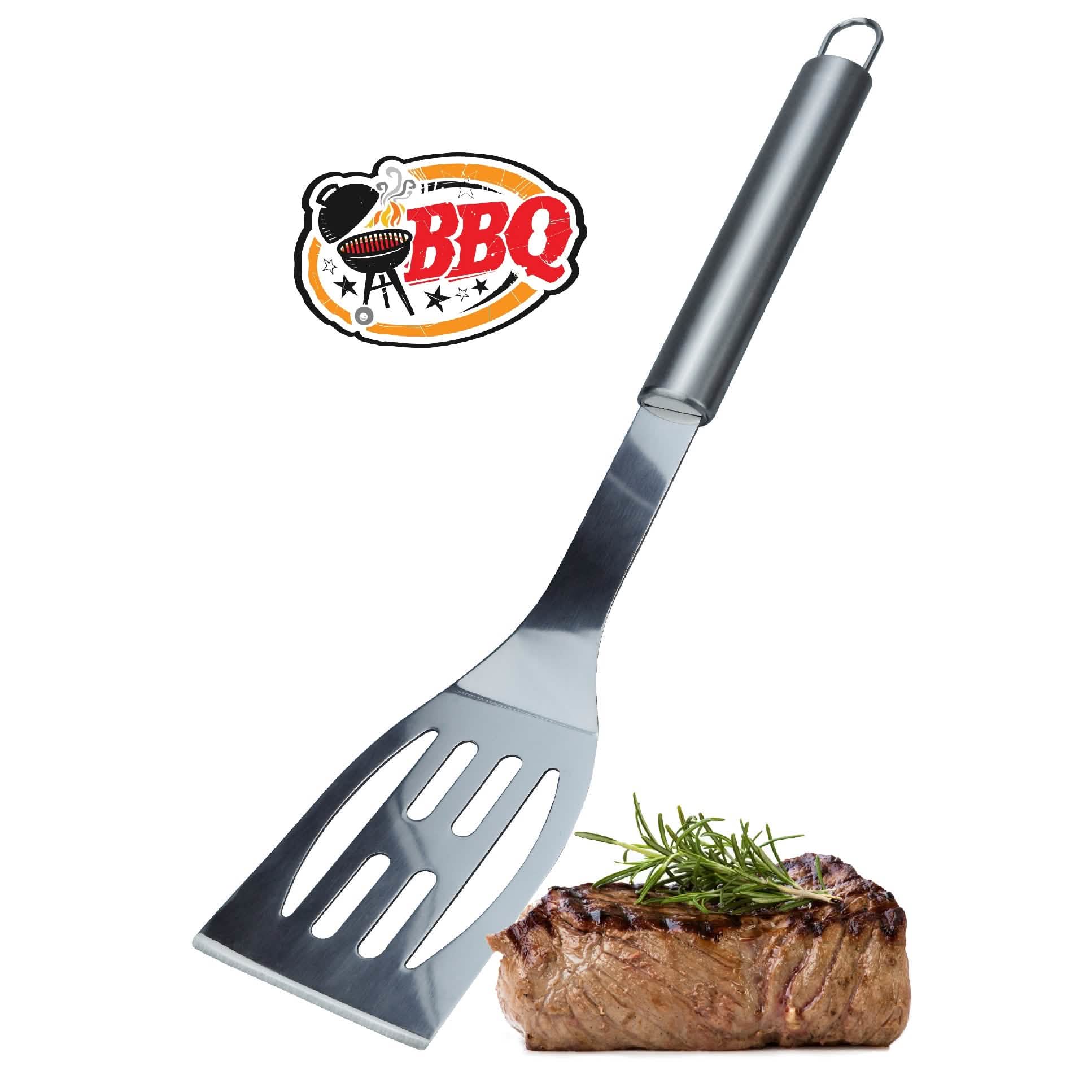 3-Piece: Heavy-Duty BBQ Grilling Stainless Steel Spatula Fork and Tongs Kitchen Tools & Gadgets - DailySale