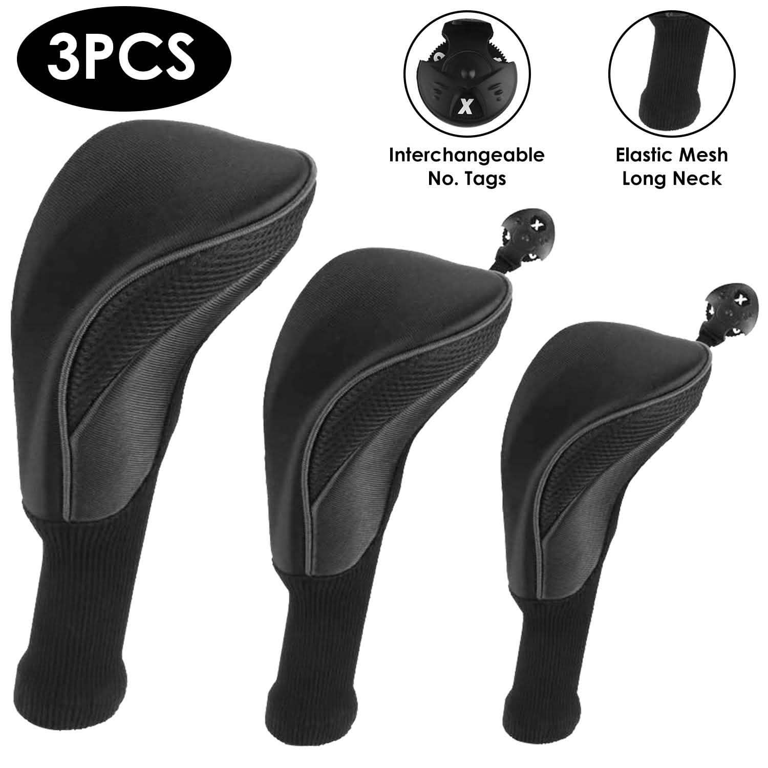 3-Piece: Long Neck Mesh Golf Club Head Cover Sports & Outdoors - DailySale