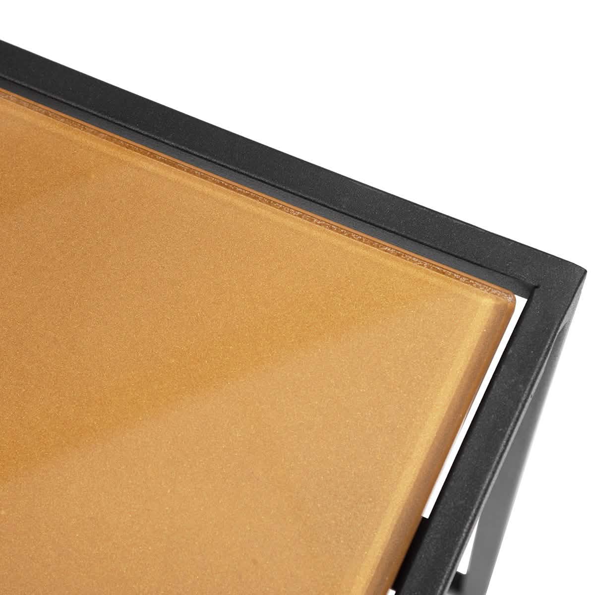 3-Piece: Mirror Top Nesting Coffee Table End Desk/Side Table Set in Black Steel Tube Furniture & Decor - DailySale