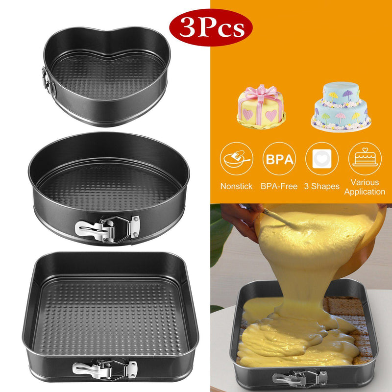 3-Piece: Non-stick Springform Cake Pan Set with Removable Bottom Kitchen & Dining - DailySale