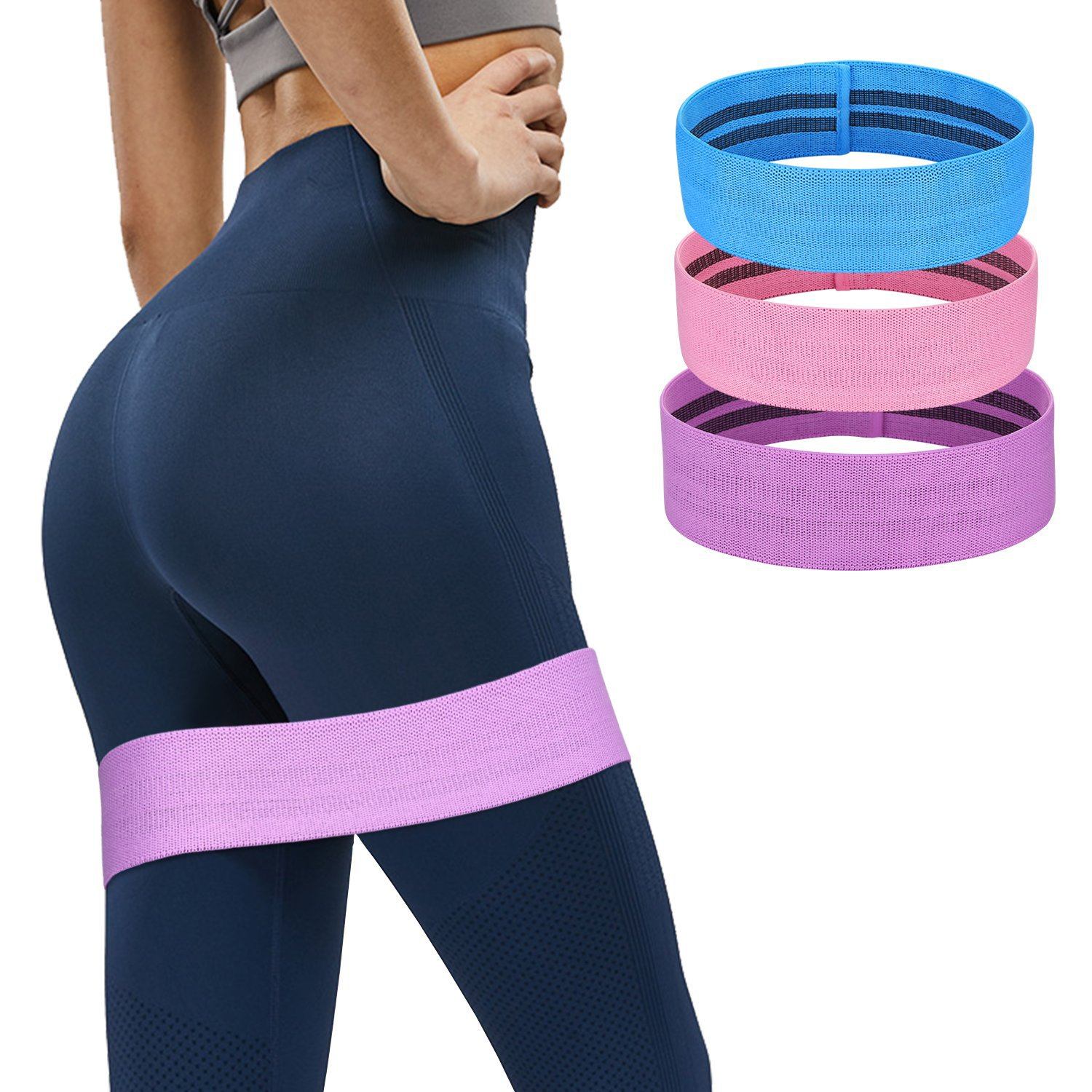 3 Piece Resistance Loop Bands Hip Legs Training Set 3197