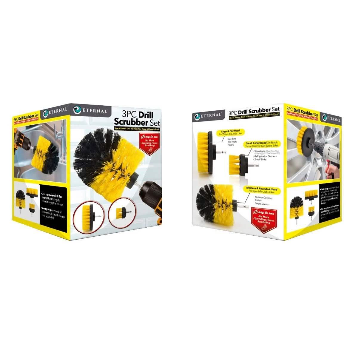 3-Piece Set: All Purpose Power Scrubber Drill Cleaning Brush Home Essentials - DailySale