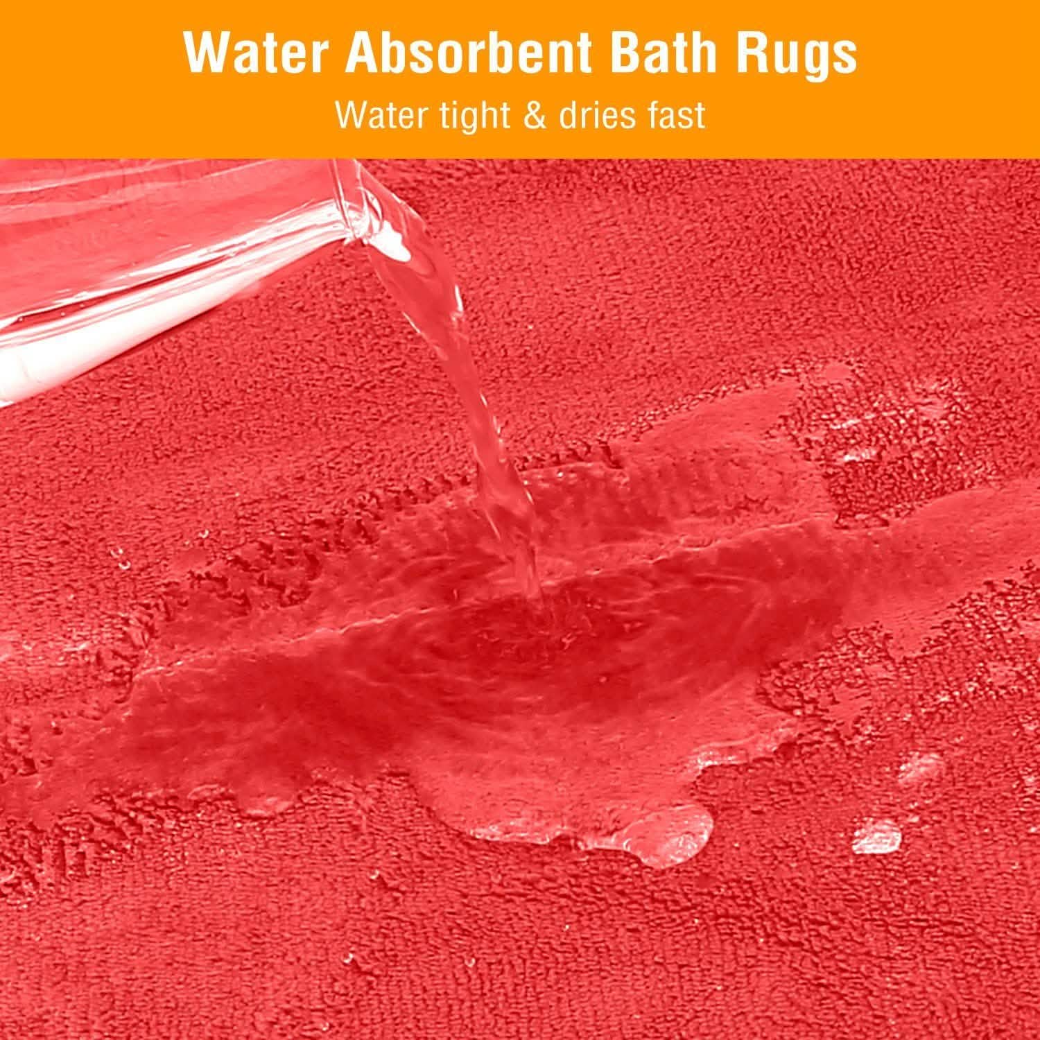 3-Piece Set: Bathroom Rug Set Plush Velvet Bath Carpet Bath - DailySale