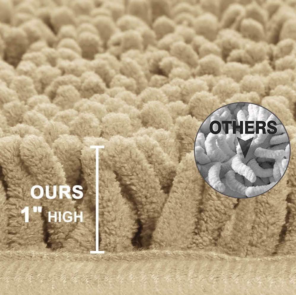 3-Piece Set: Bathroom Rugs Set Ultra Soft Non Slip and Absorbent Chenille Bath - DailySale