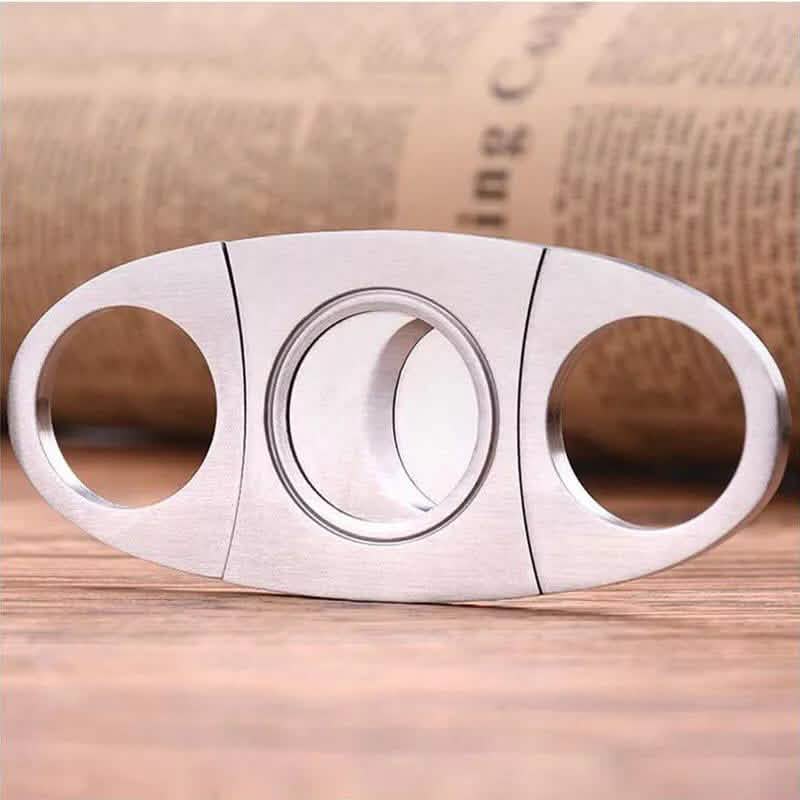 3-Piece Set: Cigar-Holding Whiskey Glasses with Cigar Cutter Wine & Dining - DailySale