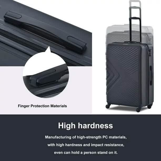 3-Piece Set: Hardshell Lightweight Suitcase with TSA Lock Spinner Wheels Bags & Travel - DailySale
