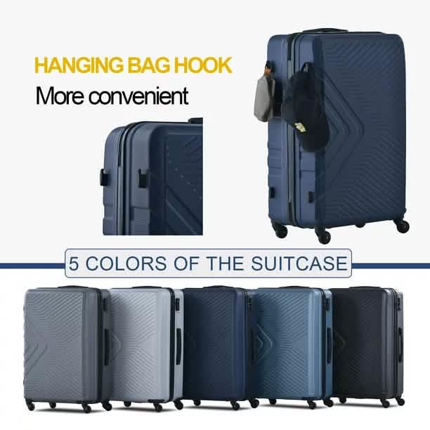3-Piece Set: Hardshell Lightweight Suitcase with TSA Lock Spinner Wheels Bags & Travel - DailySale
