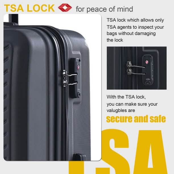 3-Piece Set: Hardshell Lightweight Suitcase with TSA Lock Spinner Wheels Bags & Travel - DailySale