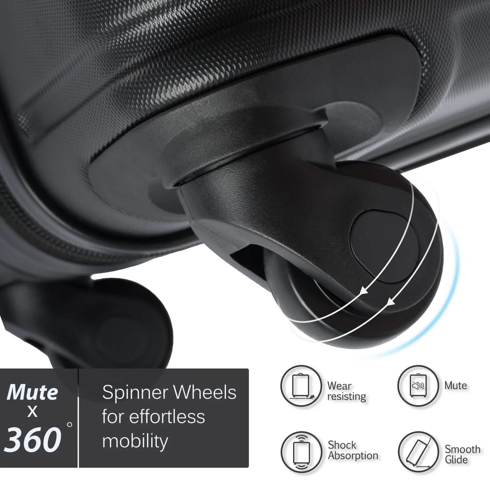 3-Piece Set: Luggage Set Hardside Spinner Suitcase With TSA Lock Bags & Travel - DailySale