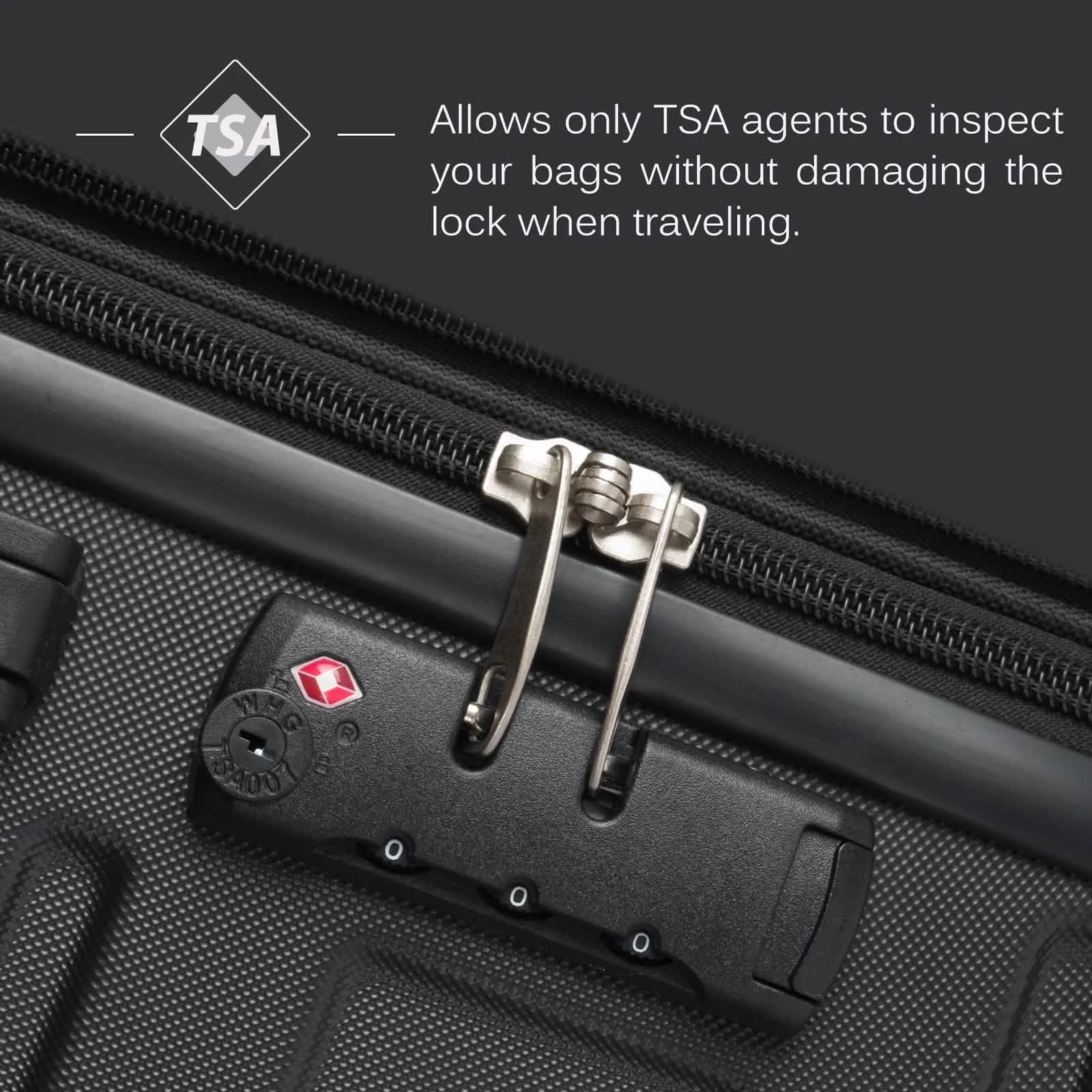 3-Piece Set: Luggage Set Hardside Spinner Suitcase With TSA Lock Bags & Travel - DailySale