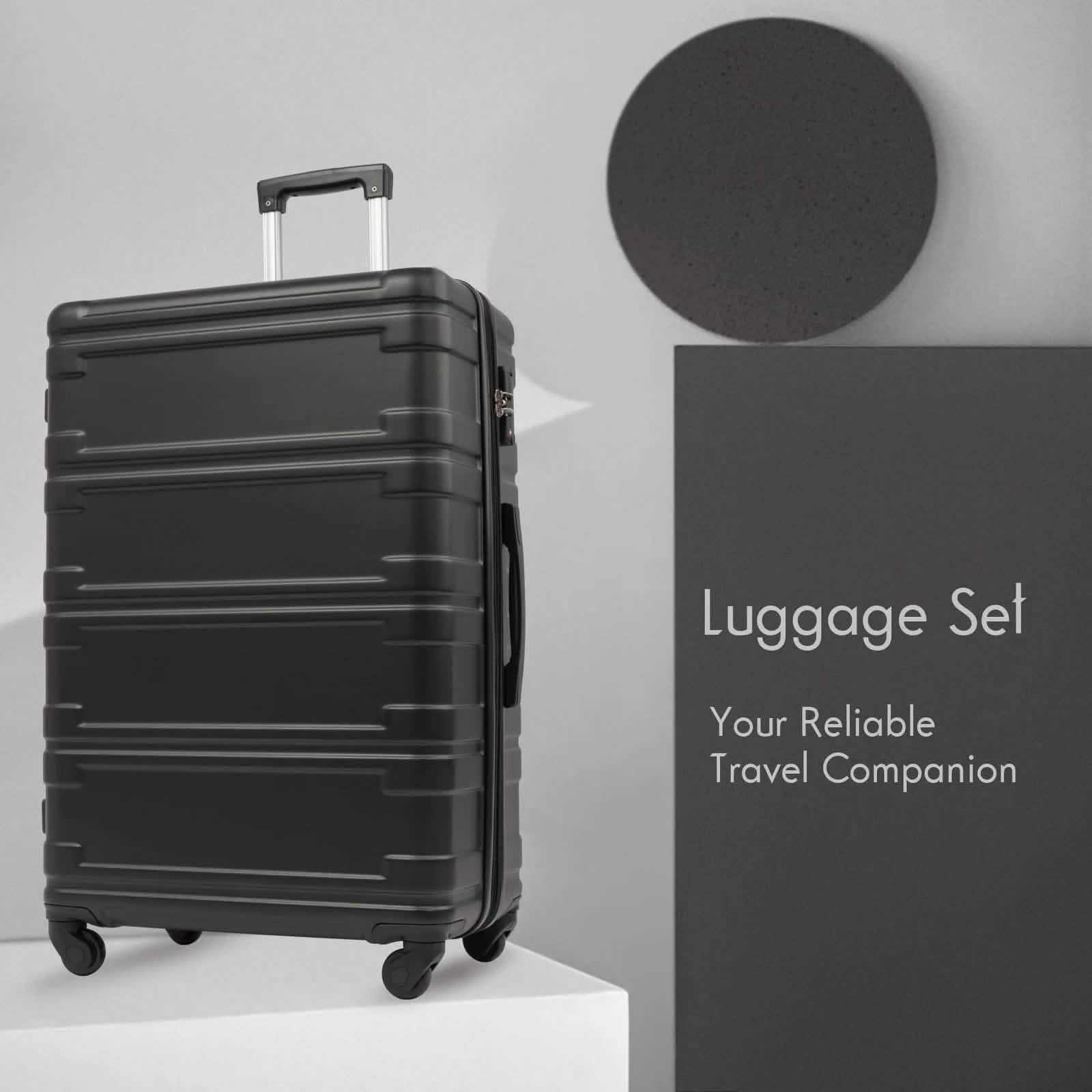 3-Piece Set: Luggage Set Hardside Spinner Suitcase With TSA Lock Bags & Travel - DailySale