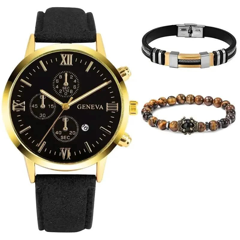 3-Piece Set: Men's Casual Analog Watches Men's Shoes & Accessories - DailySale