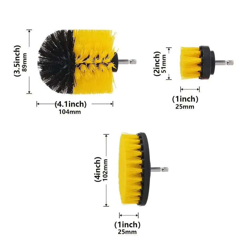 3-Piece Set: Power Scrubber Wash Cleaning Brushes Tool Kit Home Improvement - DailySale