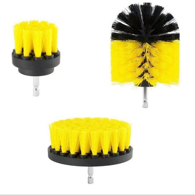 3-Piece Set: Power Scrubber Wash Cleaning Brushes Tool Kit Home Improvement Yellow - DailySale