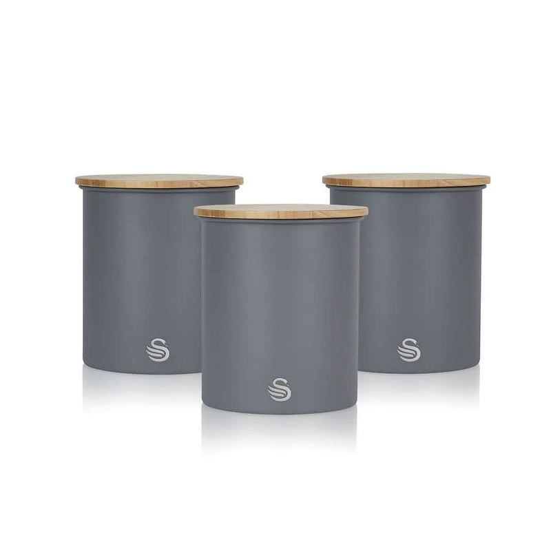 3-Piece Set: Swan Nordic Canisters Kitchen Storage Gray - DailySale