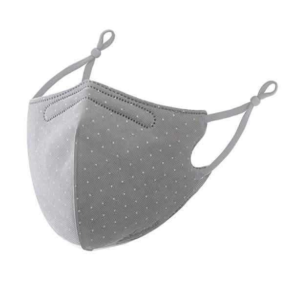 3-Piece: Solid Color Polka Dot Print Adjustable Face Mask Face Masks & PPE Gray - DailySale