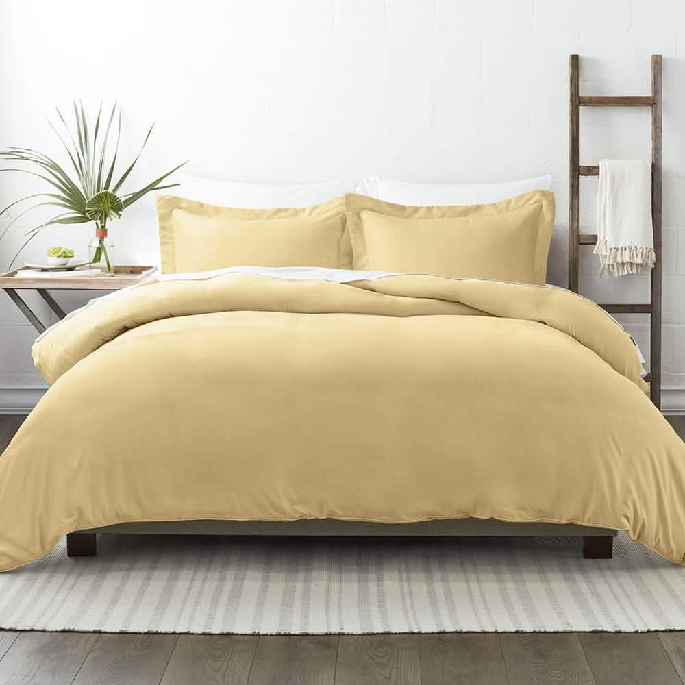 3-Piece: Solid Duvet Cover Set Bed & Bath Twin/Twin XL Gold - DailySale