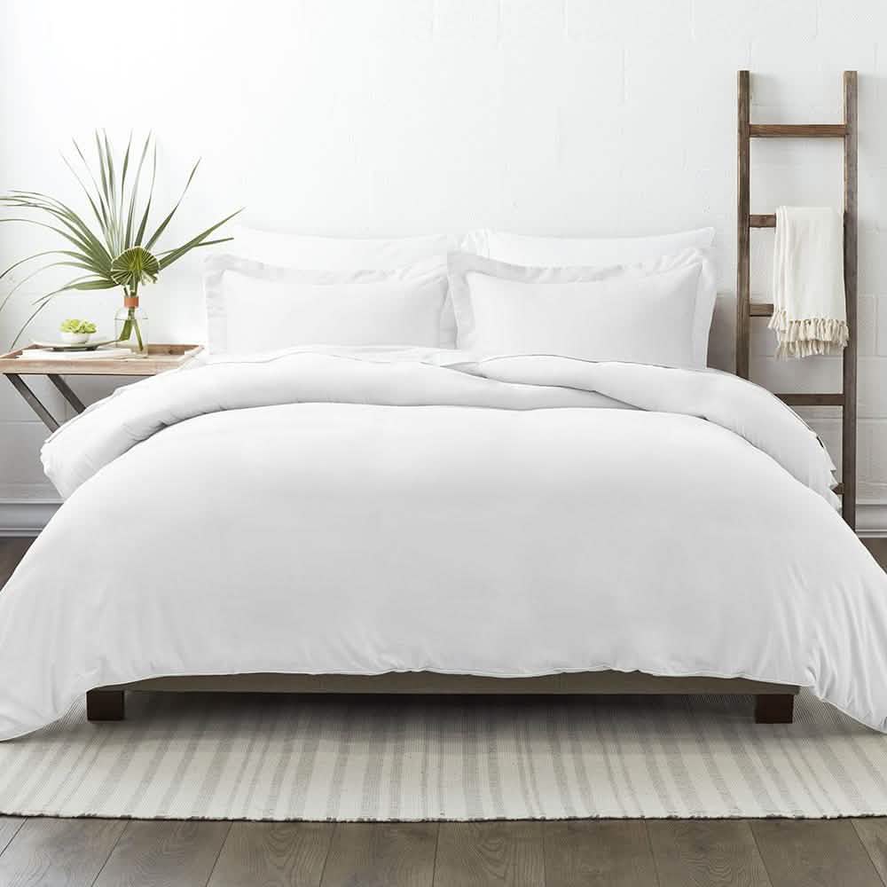 3-Piece: Solid Duvet Cover Set Bed & Bath Twin/Twin XL White - DailySale