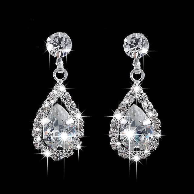 Women's Diamond Earrings on black background