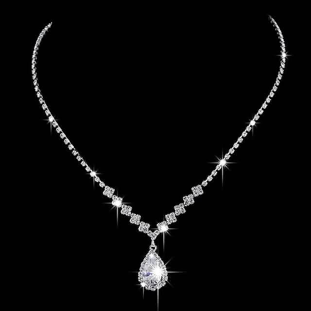 Women's Diamond Necklace on black background
