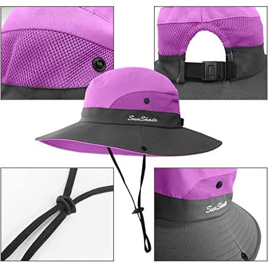 3-Piece: Women's Ponytail Wide Brim Sun Hat Women's Shoes & Accessories - DailySale