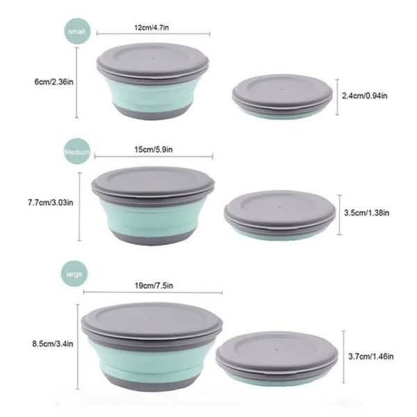 3-Pieces: Folding Camping Bowl Set Kitchen Tools & Gadgets - DailySale