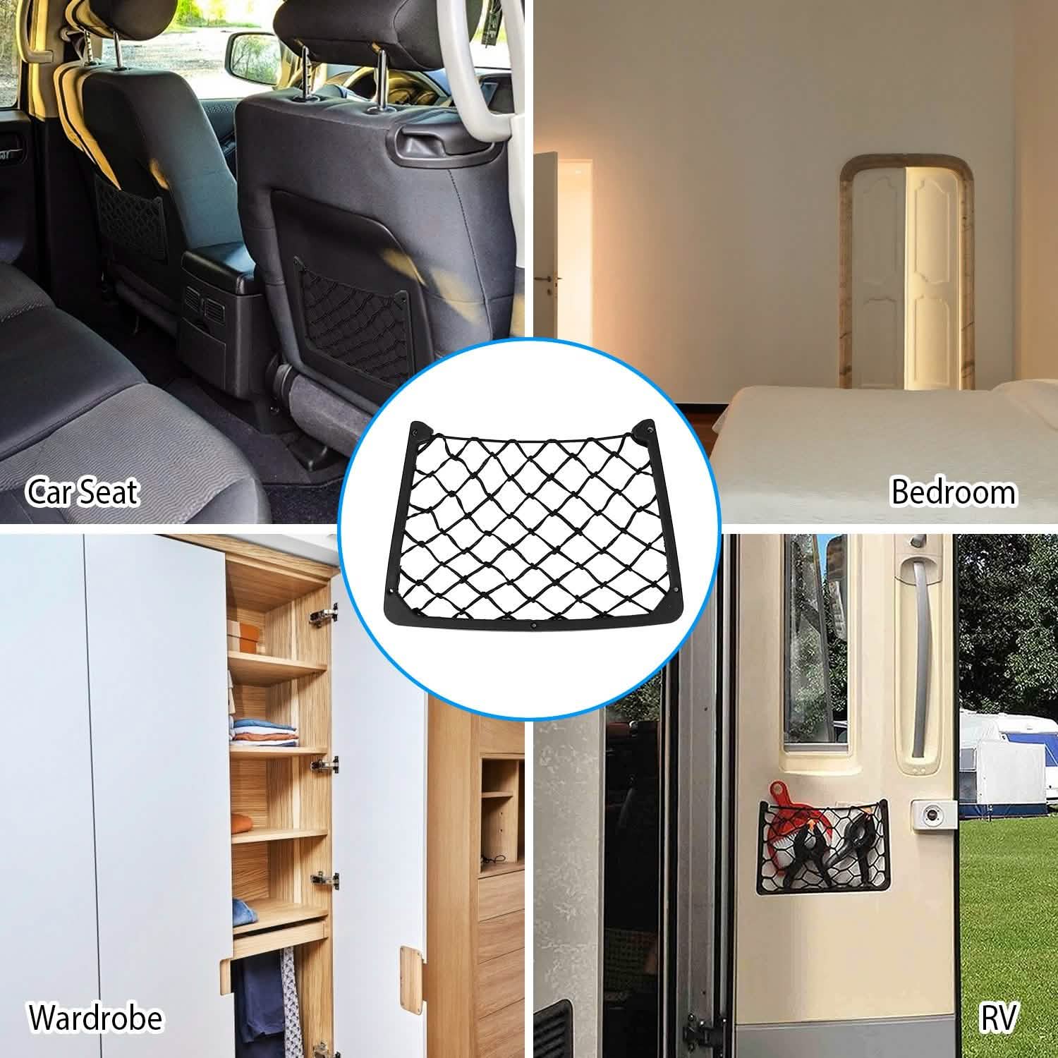 3-Pieces: Mesh Pocket Seat Side Organizer Automotive - DailySale