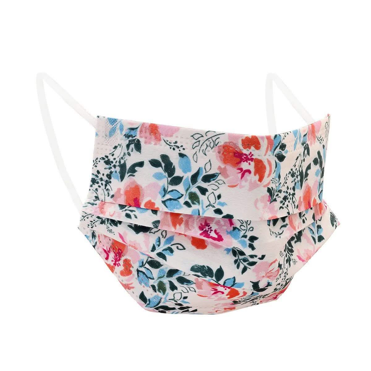 3-Ply Disposable Floral Mask Face Masks & PPE 10-Pack - DailySale
