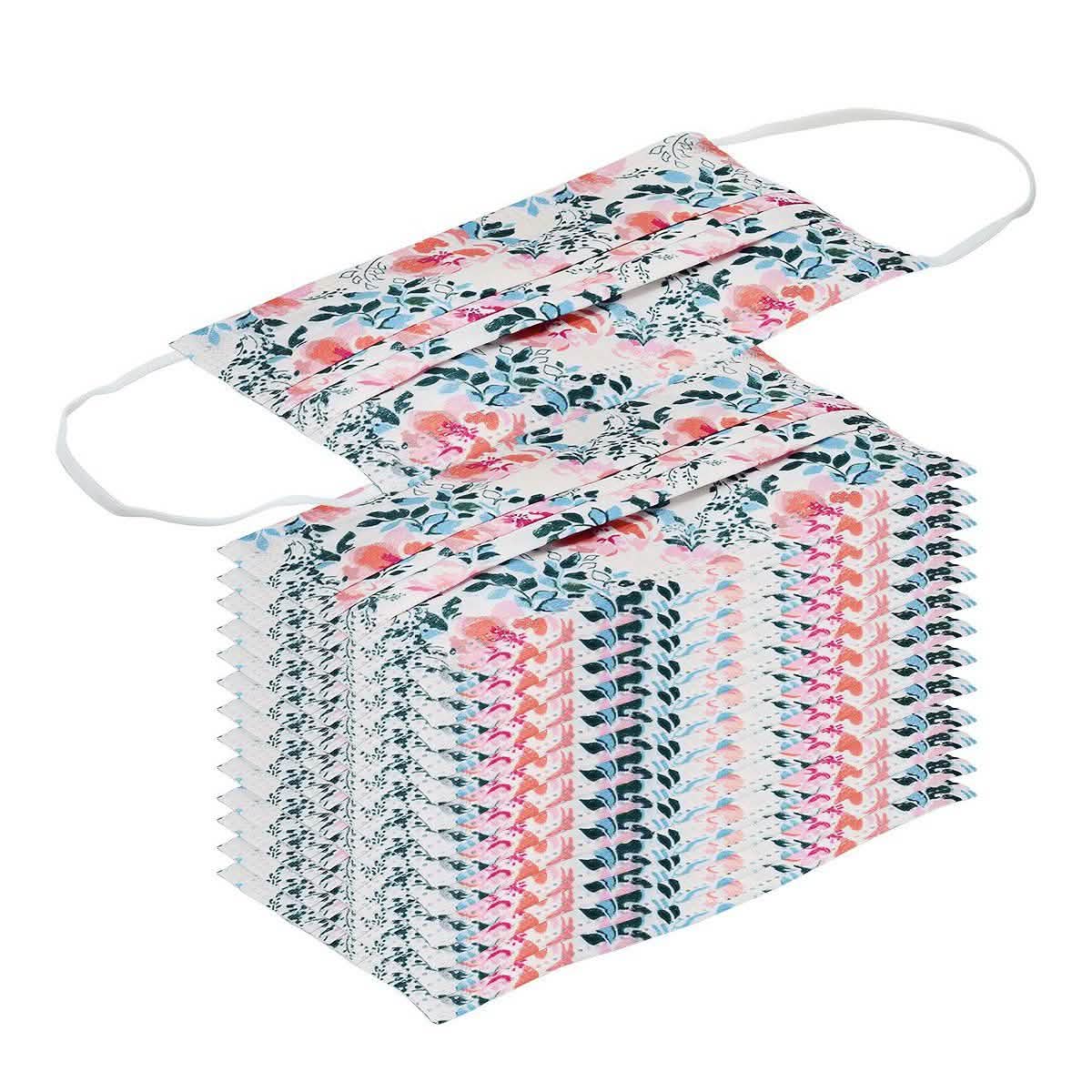 3-Ply Disposable Floral Mask Face Masks & PPE - DailySale
