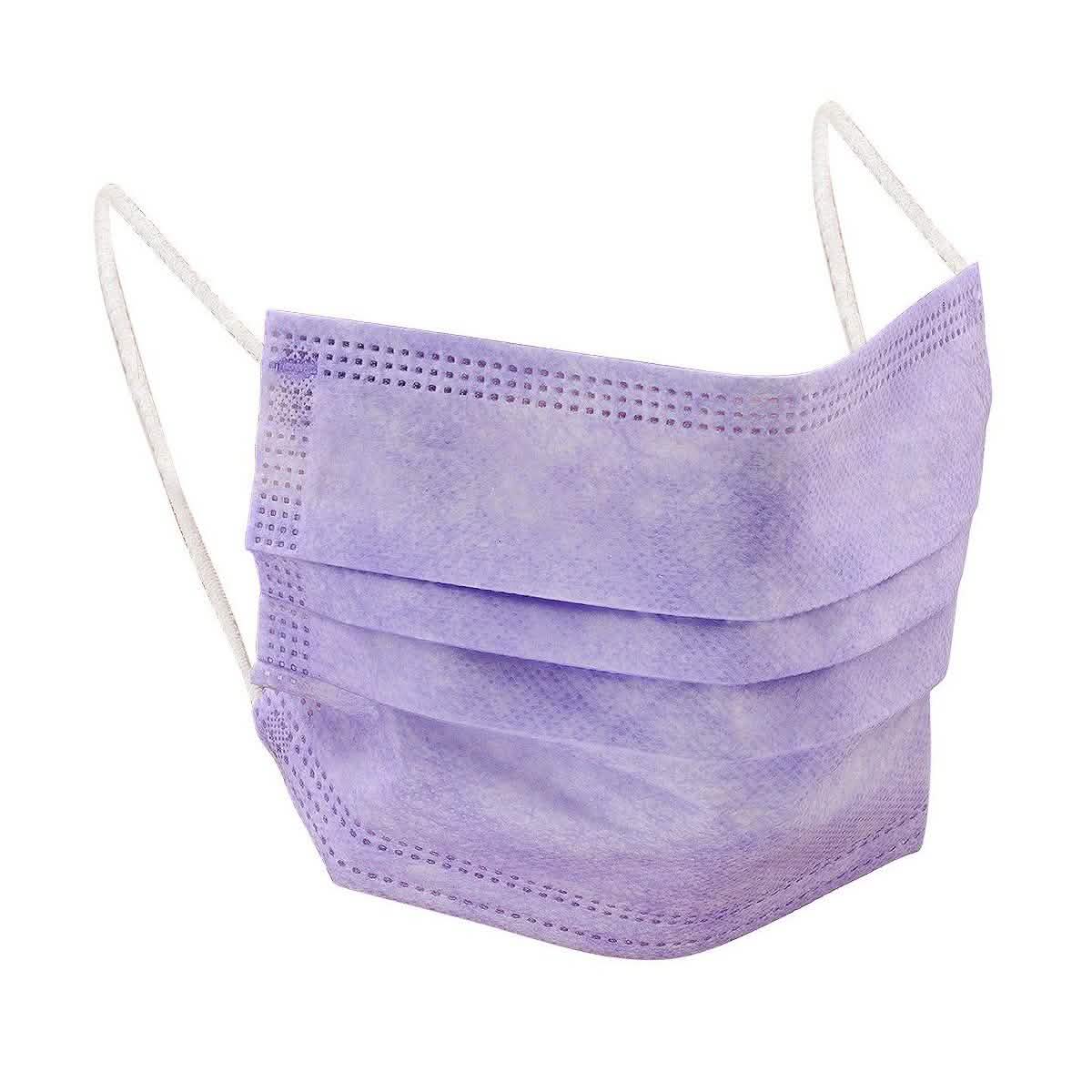 3-Ply Disposable Purple Mask Face Masks & PPE 10-Pack - DailySale