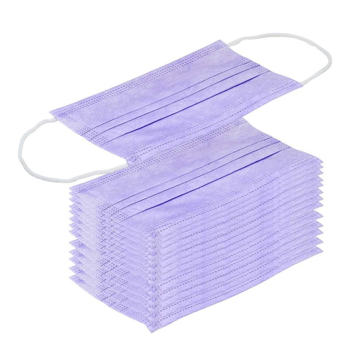 3-Ply Disposable Purple Mask Face Masks & PPE - DailySale