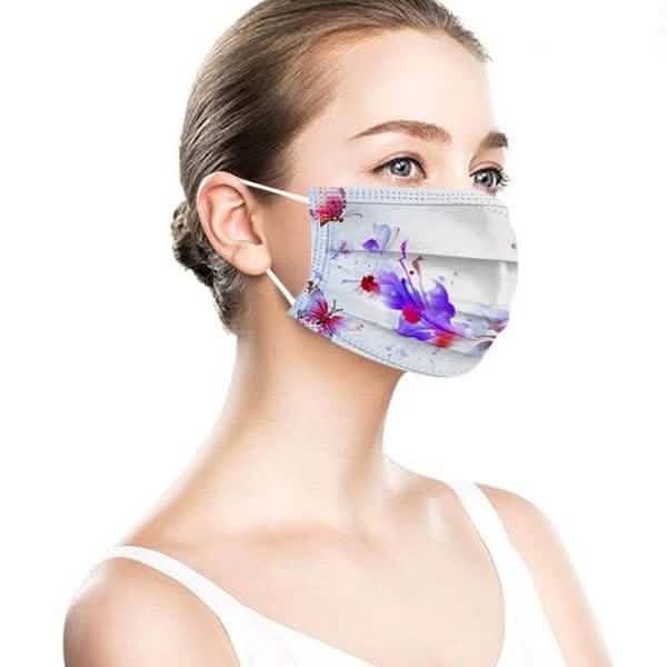 3-Ply Ear Loop Butterfly Printed Mask Face Masks & PPE - DailySale