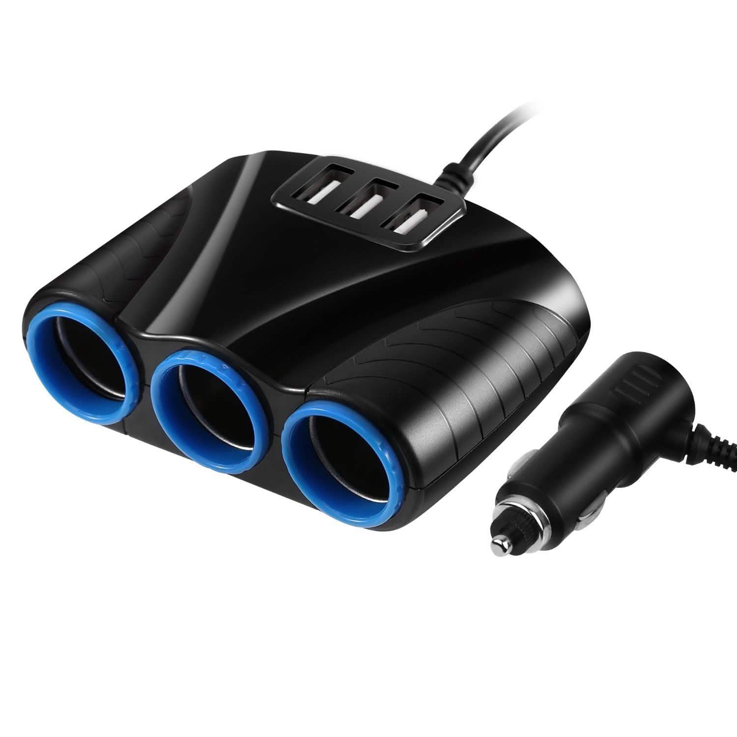 3-Socket Car Cigarette Lighter Splitter Automotive - DailySale