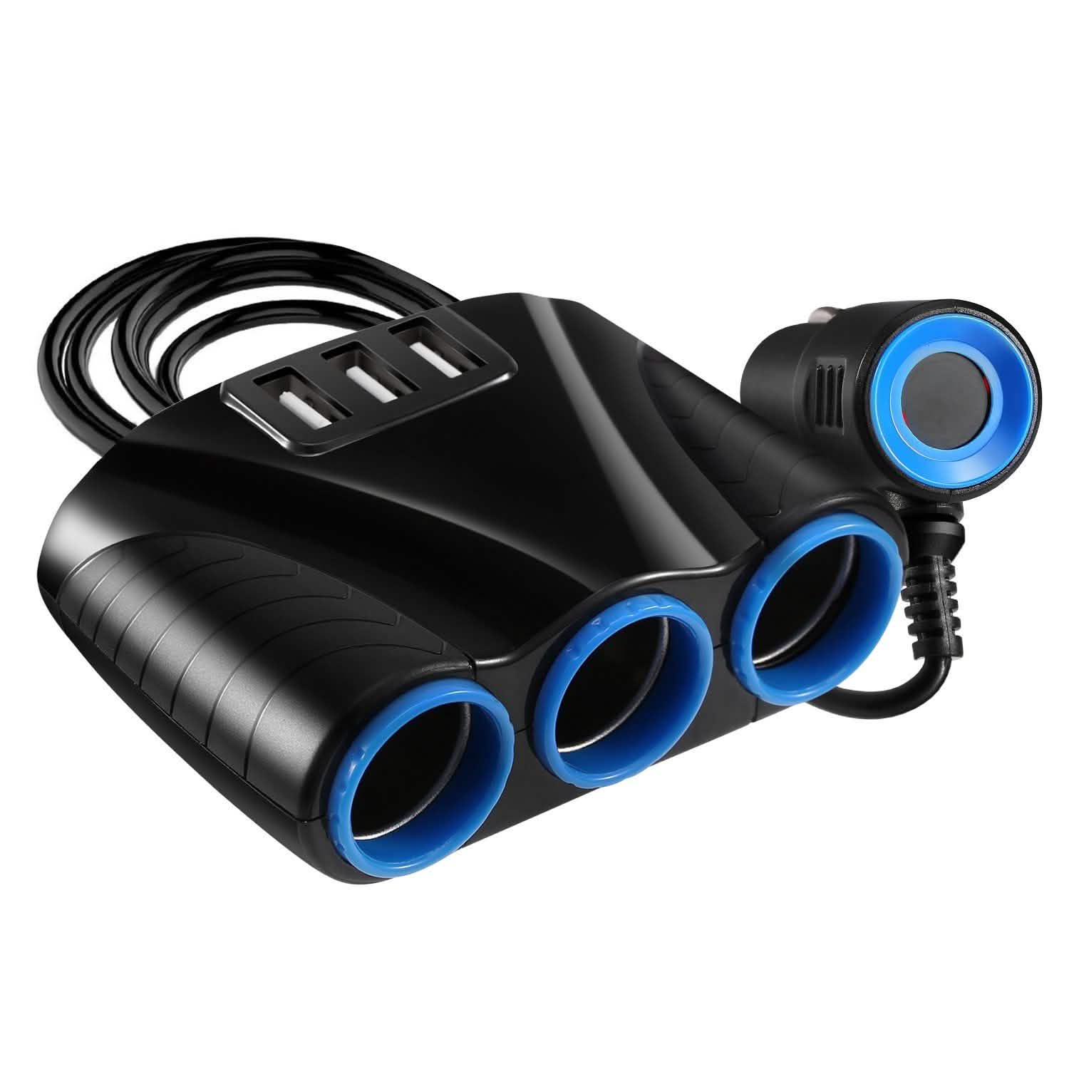 3-Socket Car Cigarette Lighter Splitter Automotive - DailySale