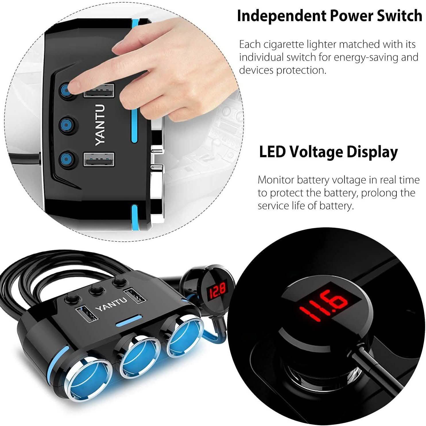 3 Socket Cigarette Lighter Splitter Automotive - DailySale