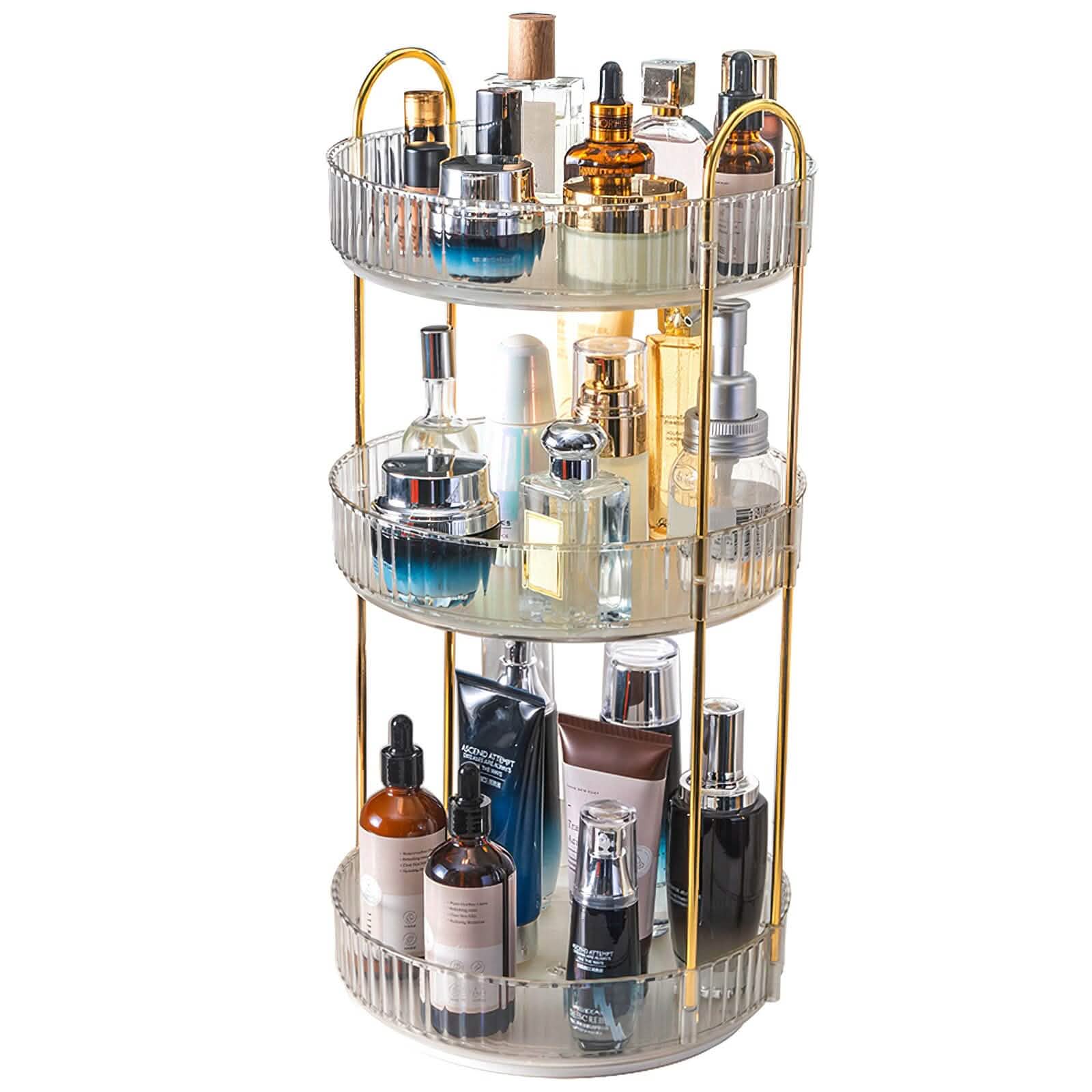 3-Tier 360° Spinning Rotating Makeup Organizer Closet & Storage - DailySale