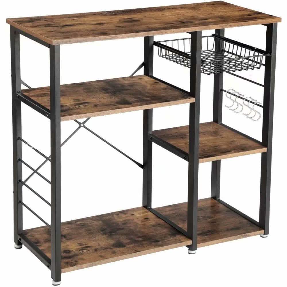 3-Tier Industrial Kitchen Baker's Rack Utility Microwave Oven Stand Storage Cart Workstation Shelf, Vintage Kitchen & Dining - DailySale
