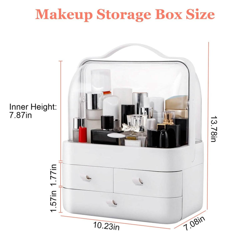 3-Tier Makeup Organizers Cosmetic Storage Box with Dustproof Waterproof Lid Closet & Storage - DailySale