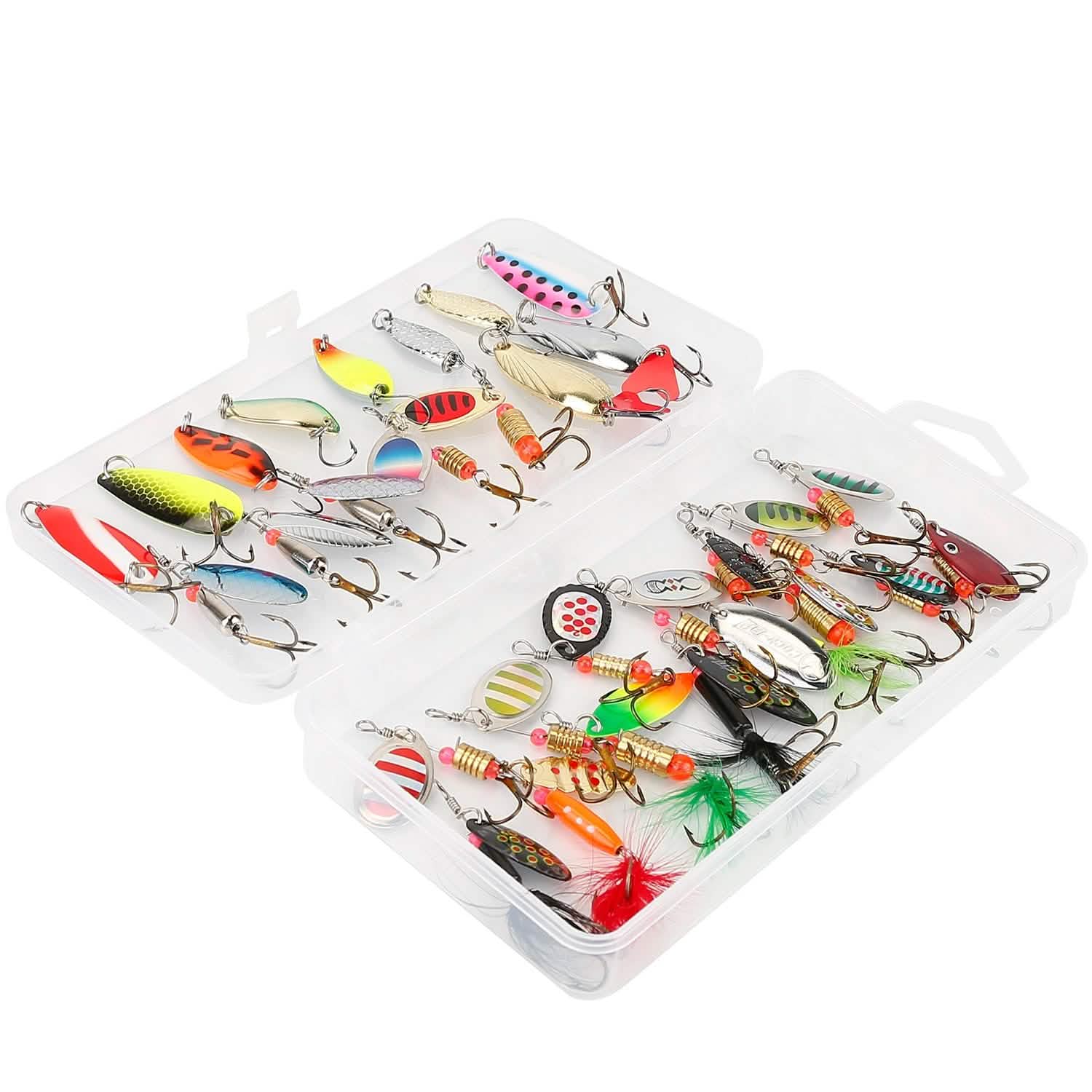 30-Piece: Fishing Metal Spoon Lures Kit Sports & Outdoors - DailySale