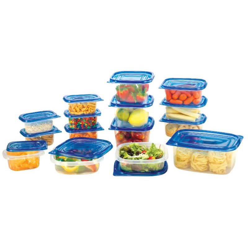 30-Piece Set: Food Storage Set with Blue Lids Kitchen & Dining - DailySale