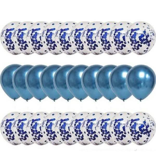 30-Pieces: Colorful Paper Latex Balloon Party Supplies Art & Craft Supplies Blue - DailySale