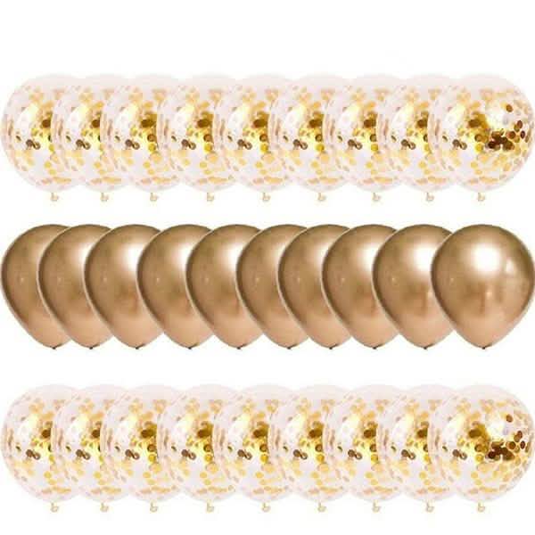 30-Pieces: Colorful Paper Latex Balloon Party Supplies Art & Craft Supplies Gold - DailySale