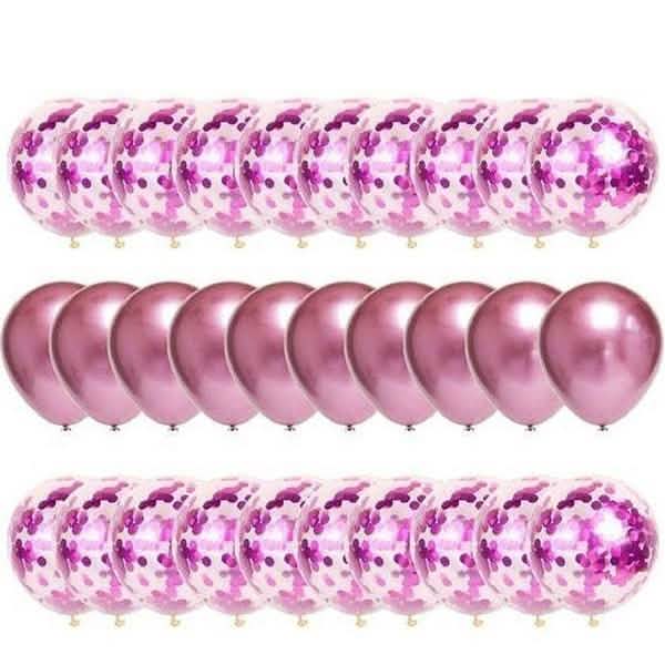 30-Pieces: Colorful Paper Latex Balloon Party Supplies Art & Craft Supplies Rose Red - DailySale
