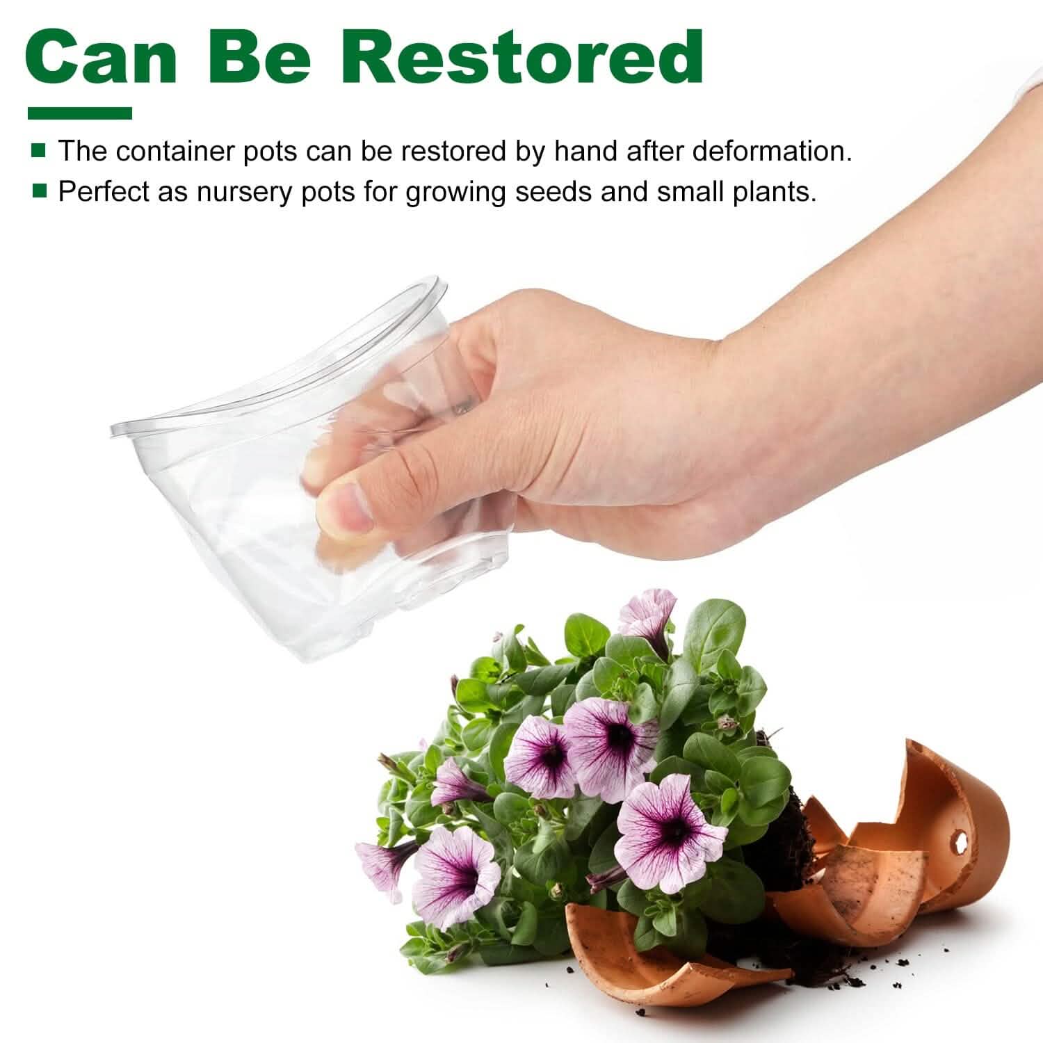 30-Pieces: Plant Nursery Pots PET Flower Seed Starting Pots Container with Dome Drainage Holes Garden & Patio - DailySale