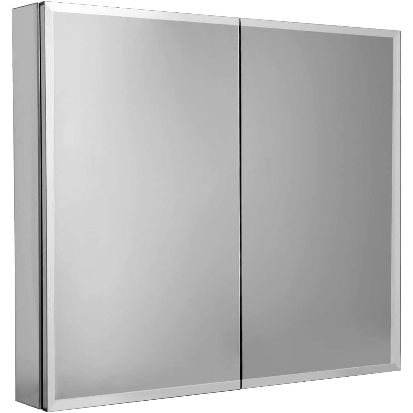 30" W X 26" H Aluminum Bathroom Mirror Medicine Cabinet with Dual Mirrors Bath - DailySale