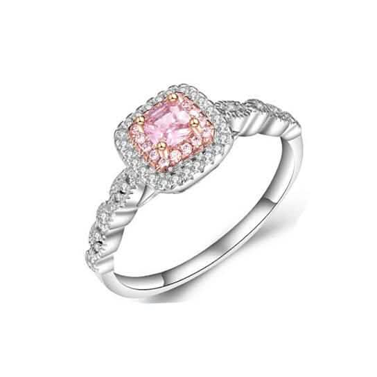 3.00 CTTW Pink Sapphire Princess Cut Halo Ring Rings 6 - DailySale