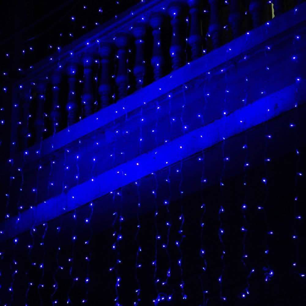 300 LED Blue Fairy String Light Curtain Light with Controller Lighting & Decor - DailySale