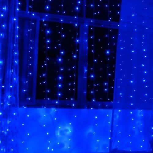 300 LED Blue Fairy String Light Curtain Light with Controller Lighting & Decor - DailySale