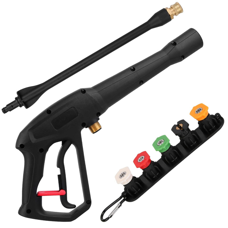 3000PSI Pressure Washer Gun Car Foam Sprayer with Jet Wand 5 Nozzle Tips M22-14 Connector Automotive - DailySale